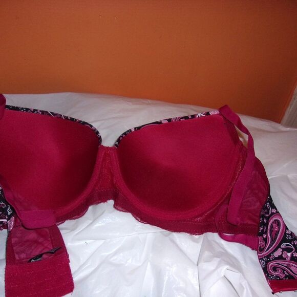 Youmita 42DDD Paisley Print Floral Lace Overlay Bra NWT - Picture 7 of 12